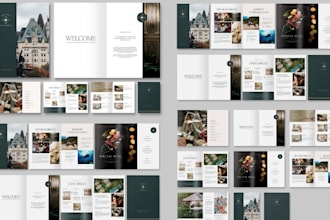 design business brochure for holiday tour package handouts, destination guides