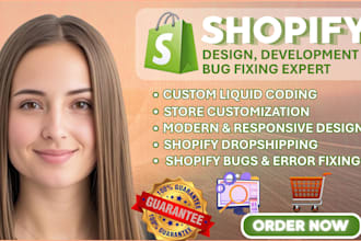 design shopify landing page, shopify dropshipping store, shopify website