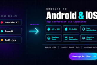 fix deploy lovable base44 boltnew cursor web app to playstore and app store