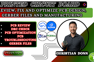 review, fix and optimize pcb design, gerber files and manufacturing
