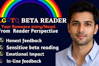 beta read and sensitivity read your lgbtq romance novel as queer reader