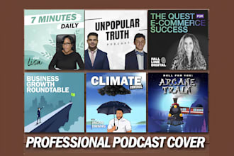 create a unique podcast cover art and podcast logo design
