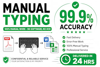 provide manual typing for pdfs and documents