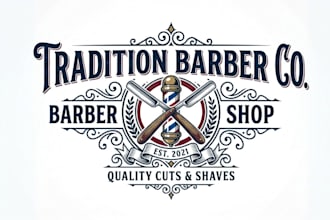 design a custom barber and barber shop logo