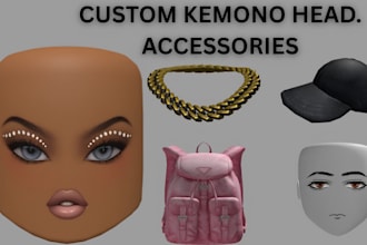 create custom roblox ugc face accessories, hats, hair designs and accessories