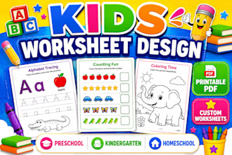 design printable preschool and kindergarten worksheets for kids