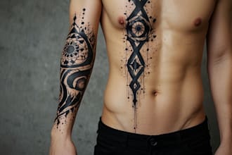 custom an abstract black tattoo design