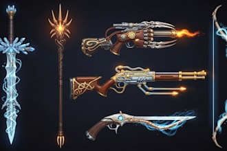design unique weapons illustrations