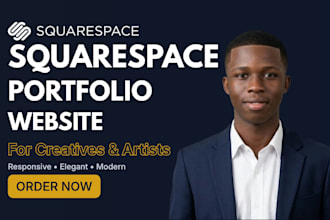 design a premium squarespace portfolio website for creatives photographer artist