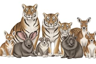 draw cute cartoon or animal illustration
