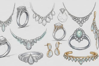 make jewelry design in hand sketchs