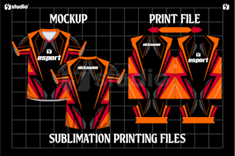 create jersey mockup designs and sublimation ready files