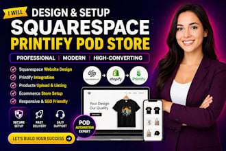 build squarespace, print on demand store with, printify printful integration