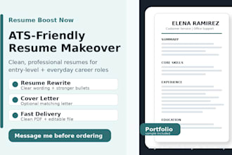 rewrite your resume into a professional ats friendly resume