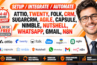 attio twenty folk crm sugarcrm agile capsule nimble nutshell whatsapp gmail n8n