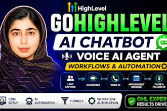 set up gohighlevel ai chatbot voice ai agent CRM automation