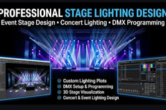 create event stage lighting design corcert lighting and dmx programming setup