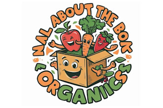 design attractive organic fruit mascot logo