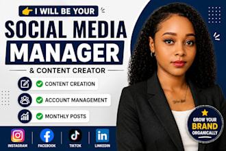 be your monthly social media manager and content creator