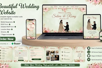design a wedding website with rsvp and digital invitation