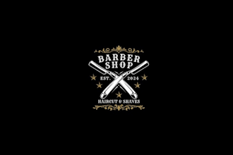 design barber salon hair cutting logo