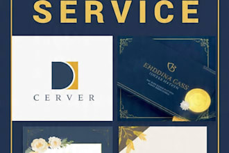 design 4 in 1 logo business card invitation and social media graphics