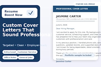 write a professional cover letter for your job application