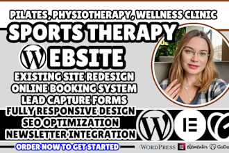 pilates website, sports therapy website, physiotherapy website, wellness clinic