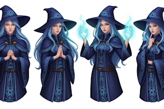 design character sprites for rpgs, visual novels in my style