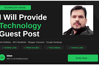 do technology niche via blogger outreach for SEO backlinks