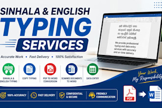 do sinhala and english typing, copy typing, and PDF to word