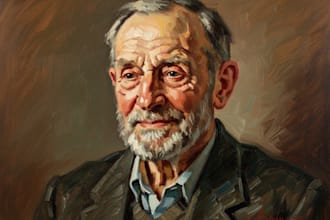 realistic digital portrait art in oil painting style