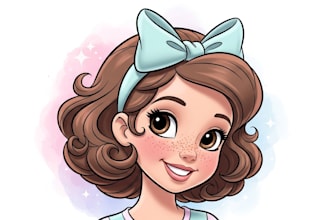 do cute disney cartoon portrait