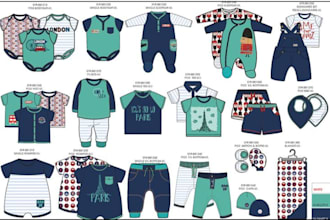create factory ready baby wear kidswear clothing tech pack fashion flat sketch