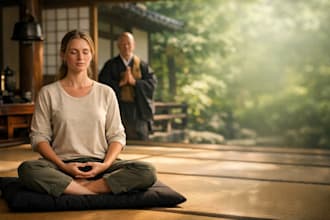 create a custom guided zen meditation from japan, for you