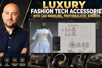 design luxury fashion tech accessories with cad modeling, photorealistic renders