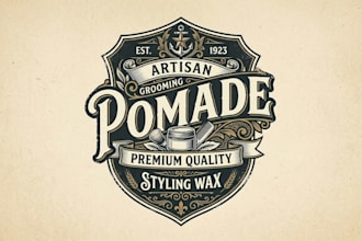 design a stylish and professional pomade logo