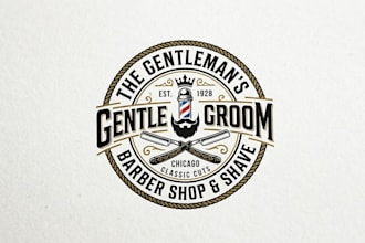 do barber shop or hair stylist salon business logo design