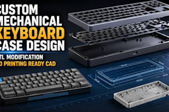 custom mechanical keyboard case design, stl modification, 3d printing ready cad