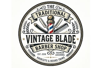 make professional barber shop logo design