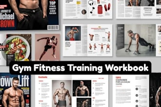 design gym fitness training workbook, ebook, manual, tracker plan