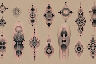 make custom minimal and geometric tattoo design