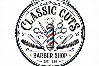 design barber and barber shop logo