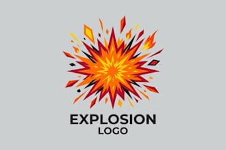 design a dynamic and powerful explosion logo