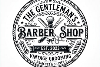 design vintage barber shop logo for your brand