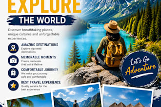 design professional travel flyer and tour poster