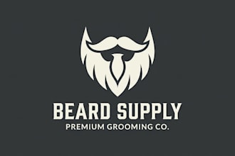 design a bold and stylish beard logo for your brand