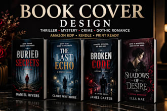 design thriller mystery crime gothic romance amazon KDP book cover
