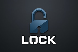 design a modern and secure lock brand logo for your business