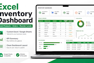create an excel inventory tracker for products and orders